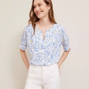 NWT Ann Taylor Paisley Floral Half Sleeve Shirt